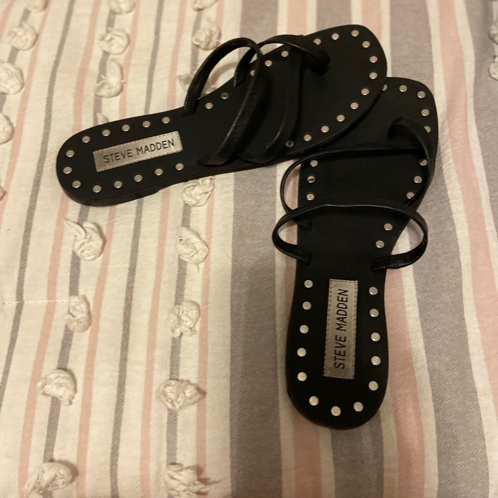 Black studded Steve Madden sandals